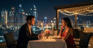 Luxury Rooftop Night Date Scene