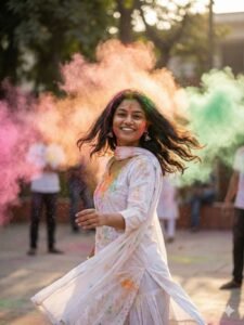 Slow Motion Holi Dance Scene Prompt