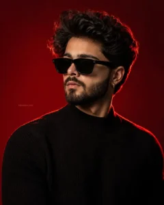 Premium Fashion Editorial Red Portrait