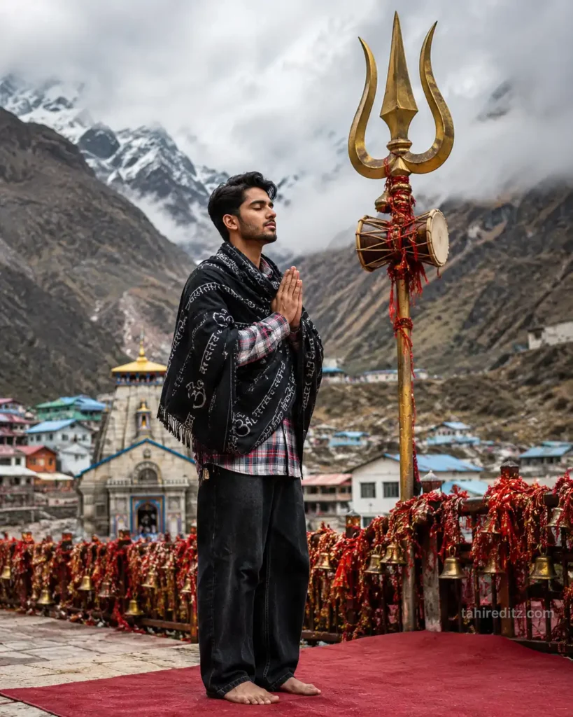 Himalayan Prayer Scene at Kedarnath