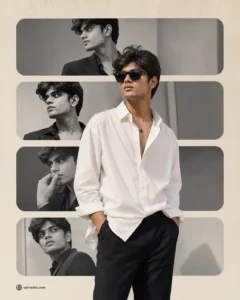 Vogue-Inspired White Shirt Editorial Collage
