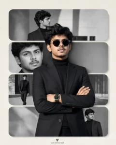 Luxury Black Suit Modern Collage Poster