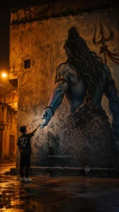 Cinematic Handshake With Lord Mahadev Mural
