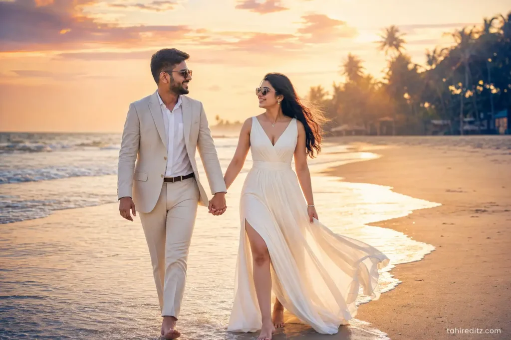 Golden Sunset Beach Pre Wedding Session