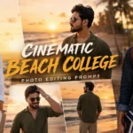 Cinematic Beach College Photo Editing Prompt