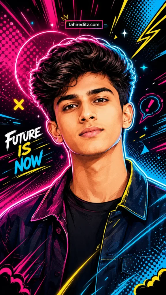 Neon Pop Art Energy Portrait