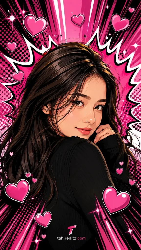 Viral Comic Hearts Pop Art
