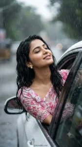 Cinematic Monsoon Car Window Portrait