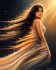 Luxury Cinematic Pixel Stretch Artwork