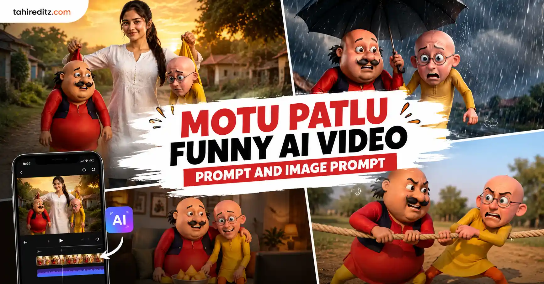 Motu Patlu Funny AI Video Prompt and Image Prompt