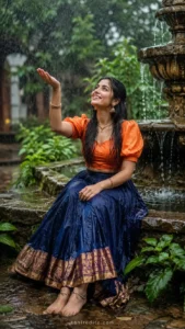 Joyful Rain Fountain Portrait