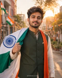 Simple Patriotic Portrait With a Flag
